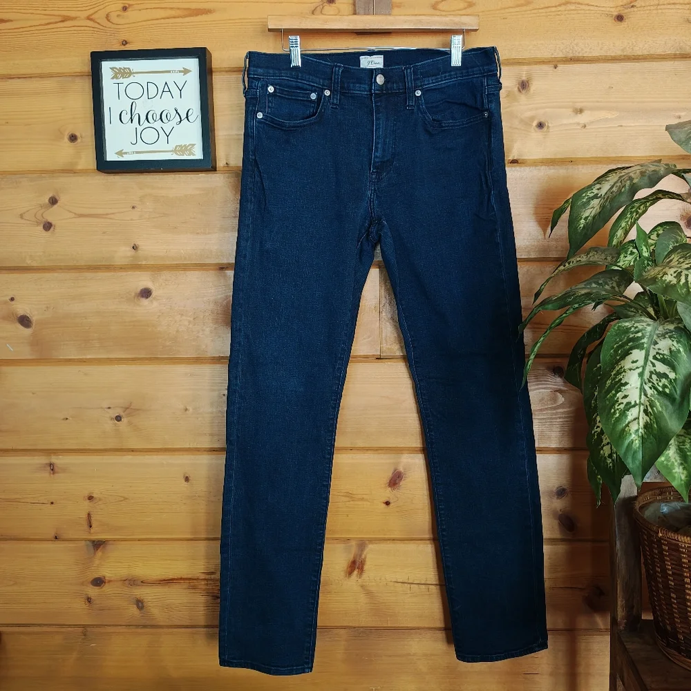 J. Crew 484 Jeans Slim Fit Deep Lake Wash K9617 Tapered Stretch Sz 33(35) X 33